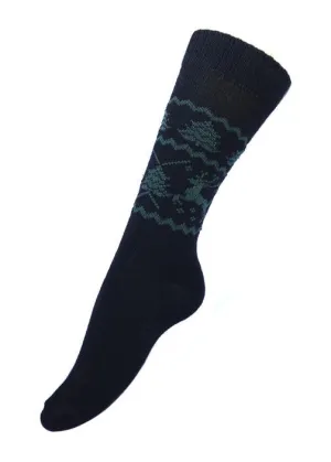 Alpaca Reindeer Unisex Socks - Black/Green