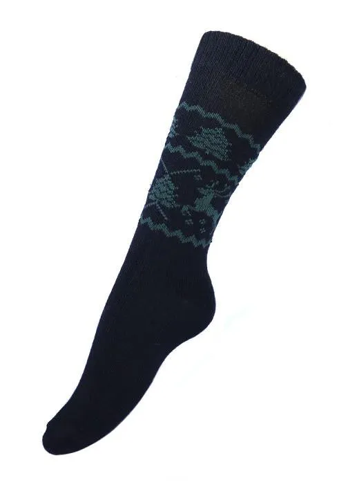 Alpaca Reindeer Unisex Socks - Black/Green