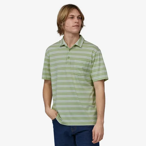 Patagonia Men's Cotton in Conversion Lightweight Polo Shirt - Mirror Stripe: Salvia Green