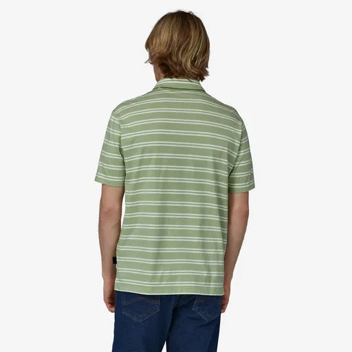 Patagonia Men's Cotton in Conversion Lightweight Polo Shirt - Mirror Stripe: Salvia Green