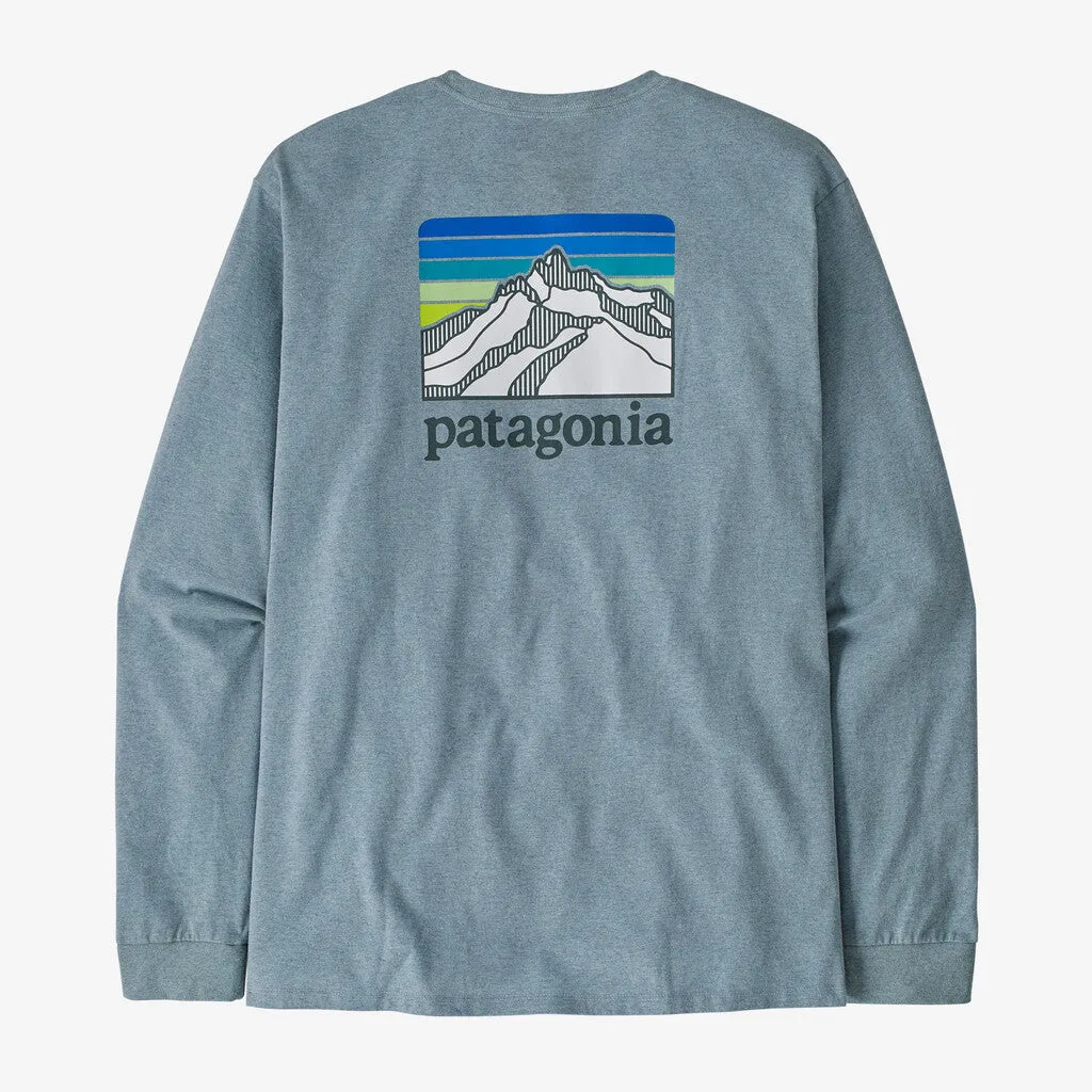 Patagonia Men's Long-Sleeved Line Logo Ridge Responsibili-Tee - Thermal Blue