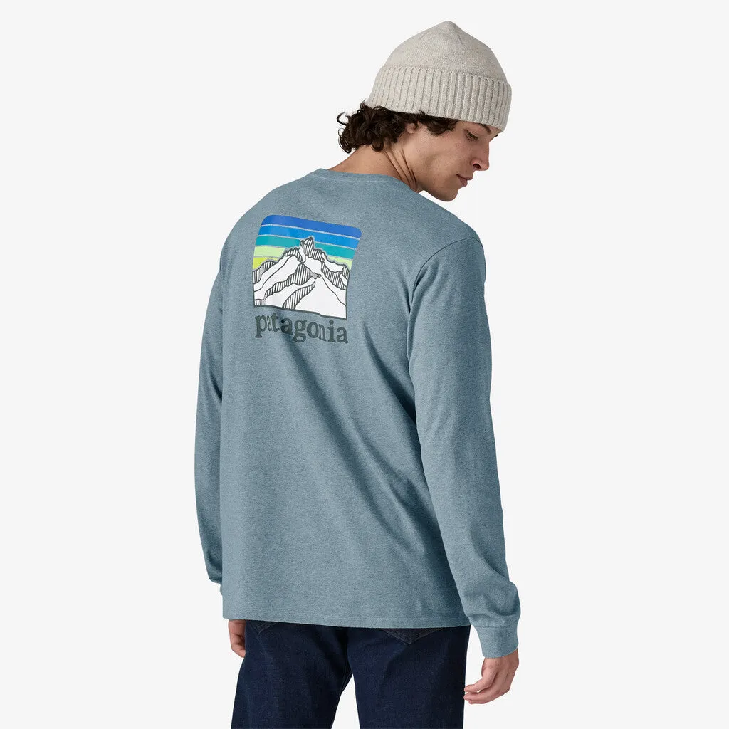Patagonia Men's Long-Sleeved Line Logo Ridge Responsibili-Tee - Thermal Blue