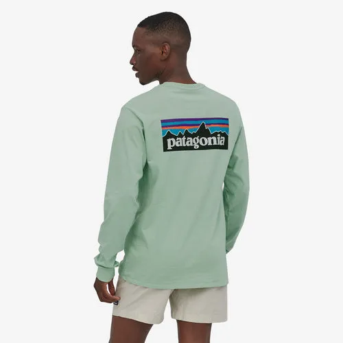 Patagonia Men's Long-Sleeved P-6 Logo Responsibili-Tee - Tea Green