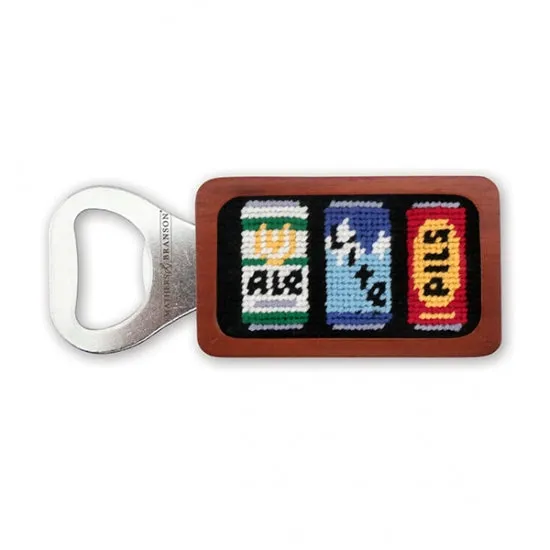 Smathers & Branson Beer Cans Needlepoint Bottle Opener