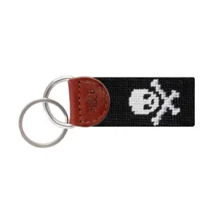 Smathers and Branson Jolly Roger (Black) Needlepoint Key Fob