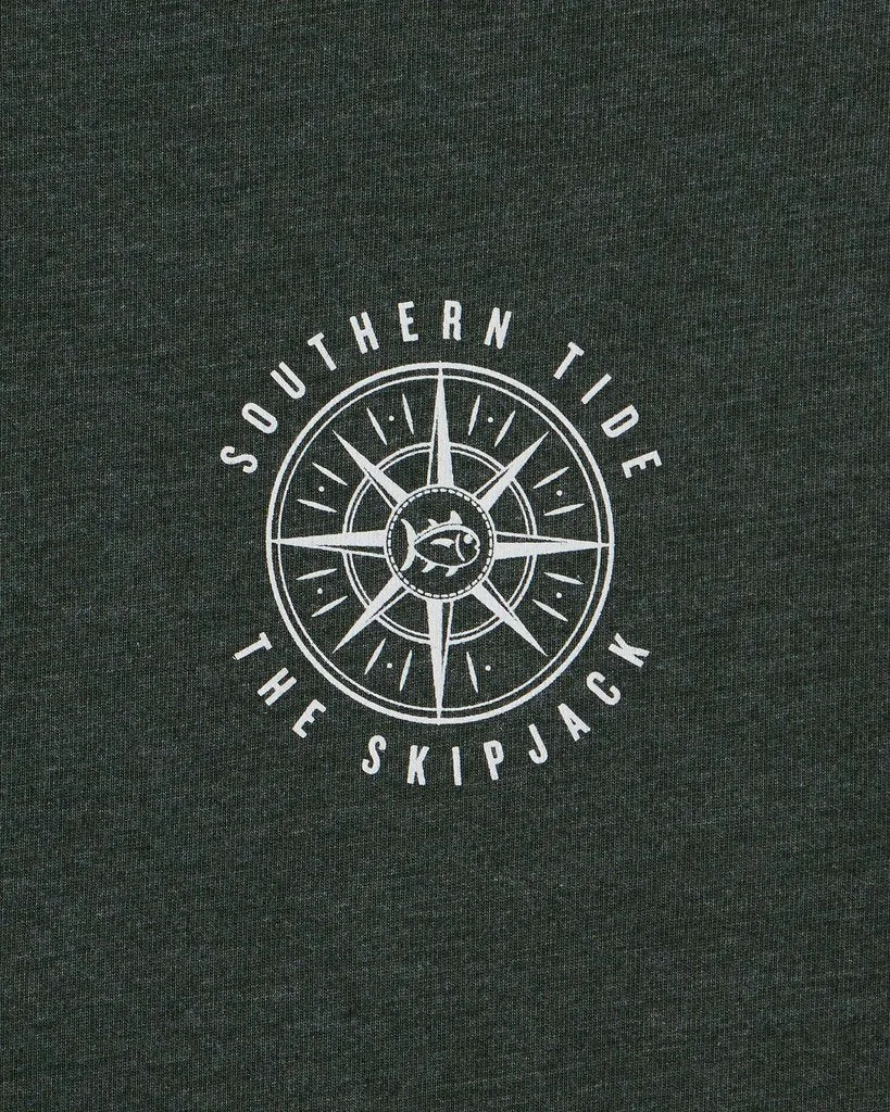 Southern Tide Channel Marker Compass Long Sleeve T-Shirt - Heather Green Gables