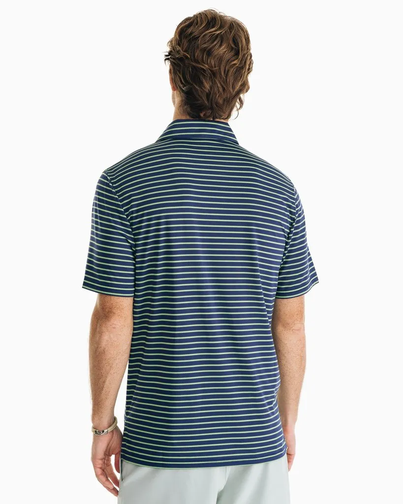 Southern Tide Driver Striped Performance Polo - Blue Night