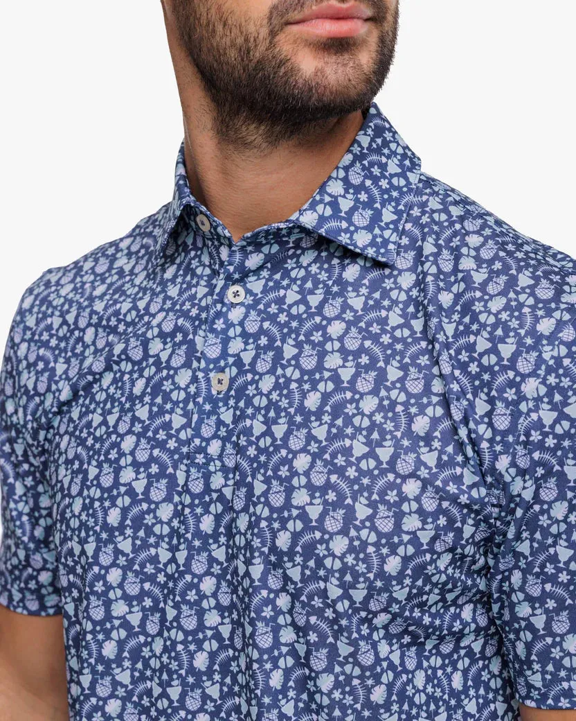 Southern Tide Men's Bad and Boozy Polo Shirt - Aged Denim