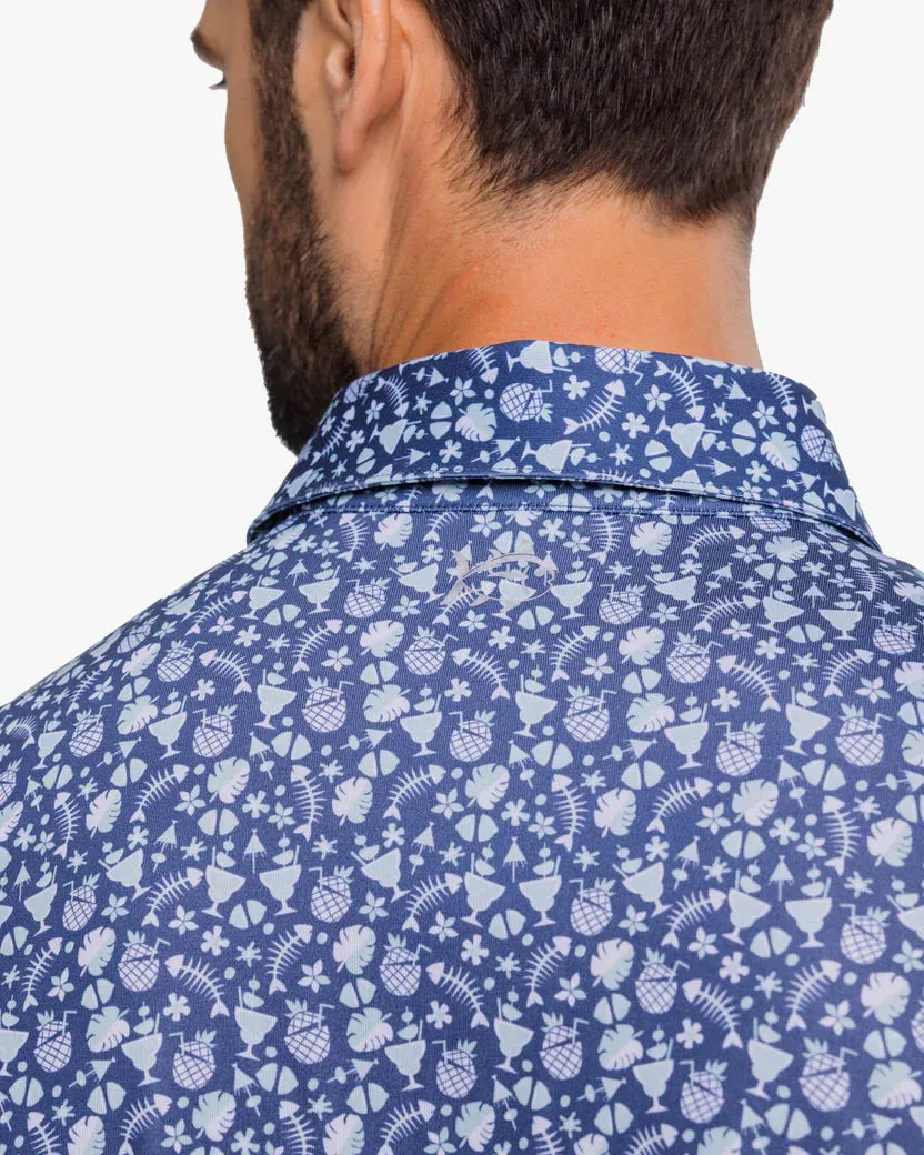 Southern Tide Men's Bad and Boozy Polo Shirt - Aged Denim