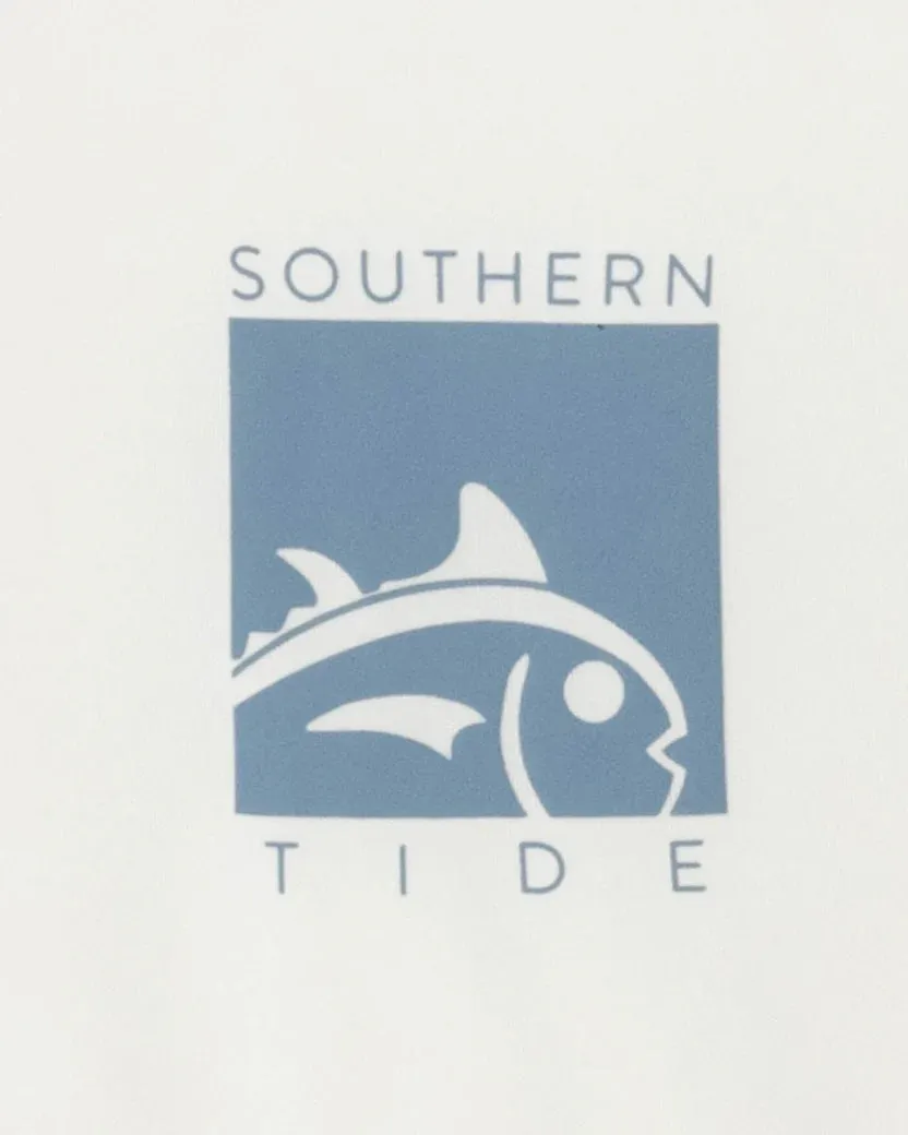 Southern Tide Men's Boxed Chest Performance Long Sleeve T-Shirt - Sand White