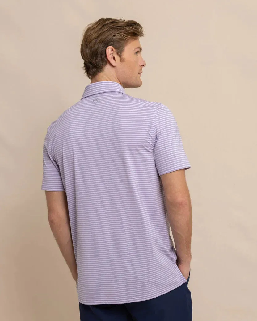 Southern Tide Men's brrr-eeze Beattie Stripe Performance Polo - Wisteria Purple