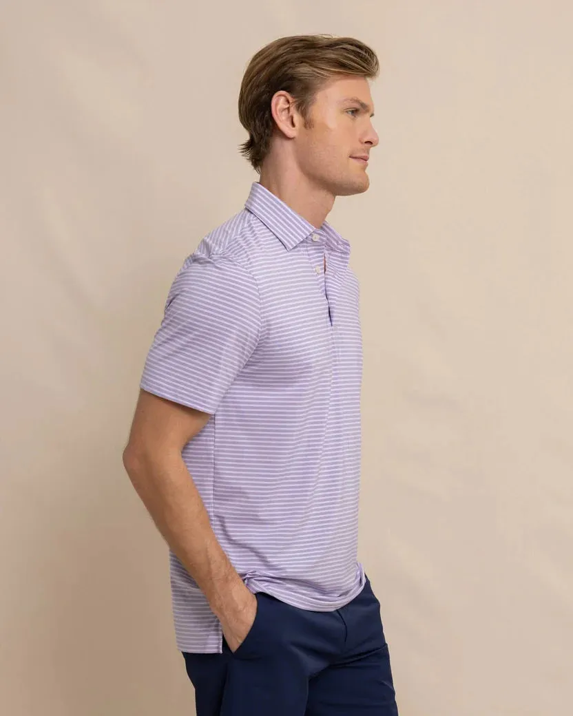 Southern Tide Men's brrr-eeze Beattie Stripe Performance Polo - Wisteria Purple