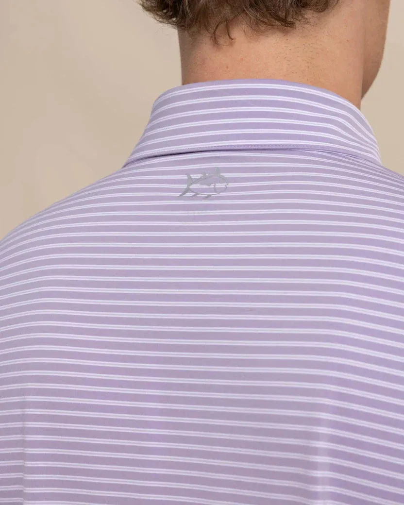 Southern Tide Men's brrr-eeze Beattie Stripe Performance Polo - Wisteria Purple