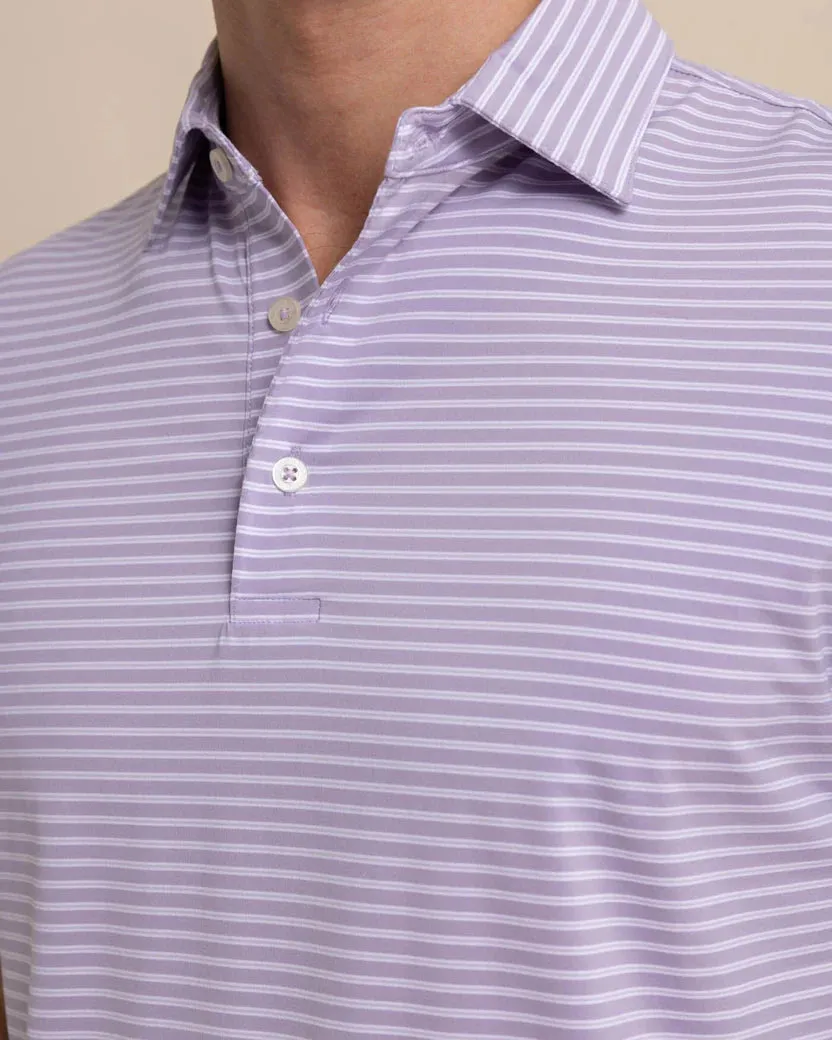 Southern Tide Men's brrr-eeze Beattie Stripe Performance Polo - Wisteria Purple