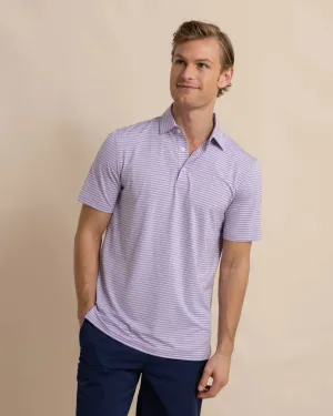 Southern Tide Men's brrr-eeze Beattie Stripe Performance Polo - Wisteria Purple