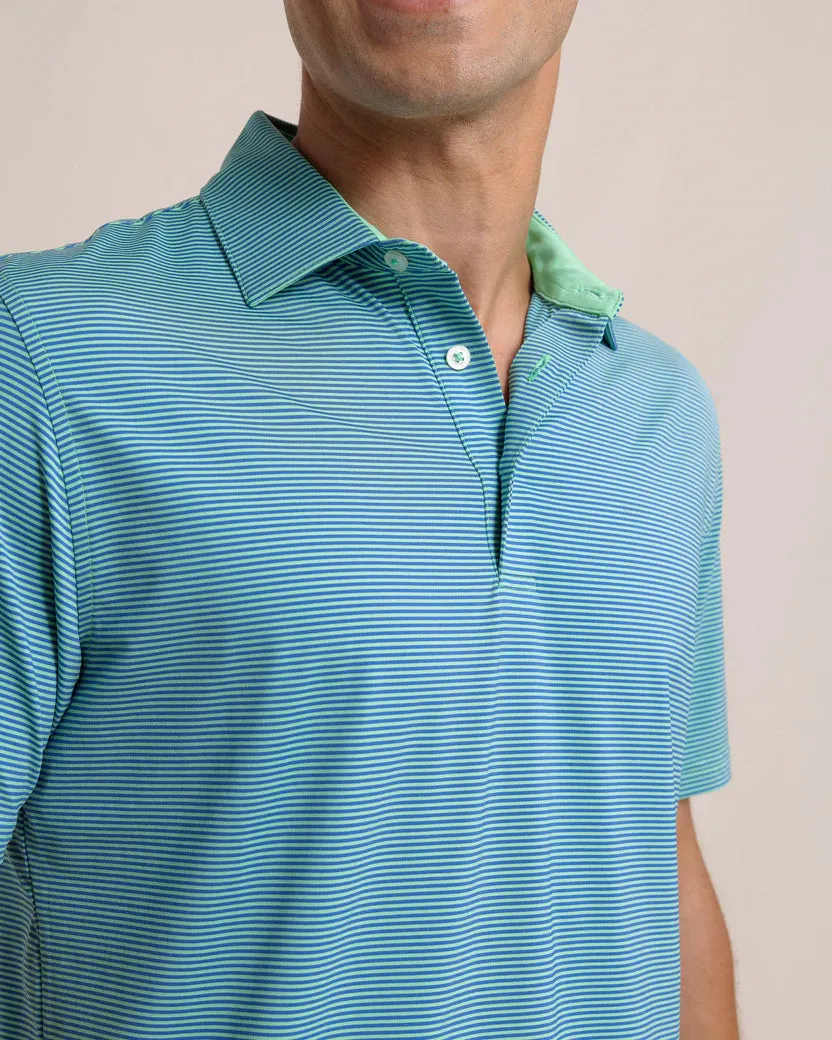 Southern Tide Men's brrr-eeze Meadowbrook Stripe Polo - Parakeet