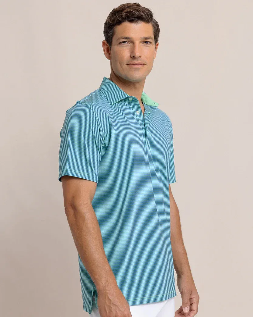 Southern Tide Men's brrr-eeze Meadowbrook Stripe Polo - Parakeet