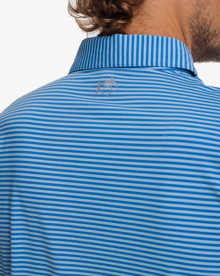 Southern Tide Men's brrr-eeze Shores Striped Performance Polo Shirt - Rain Water