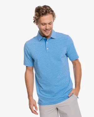 Southern Tide Men's brrr-eeze Shores Striped Performance Polo Shirt - Rain Water