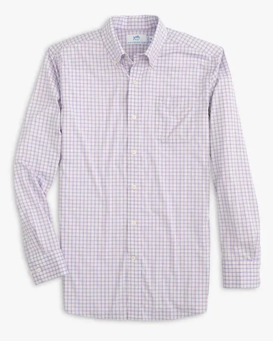 Southern Tide Men's brrr Skycrest Plaid Intercoastal Sport Shirt - Orchid Petal