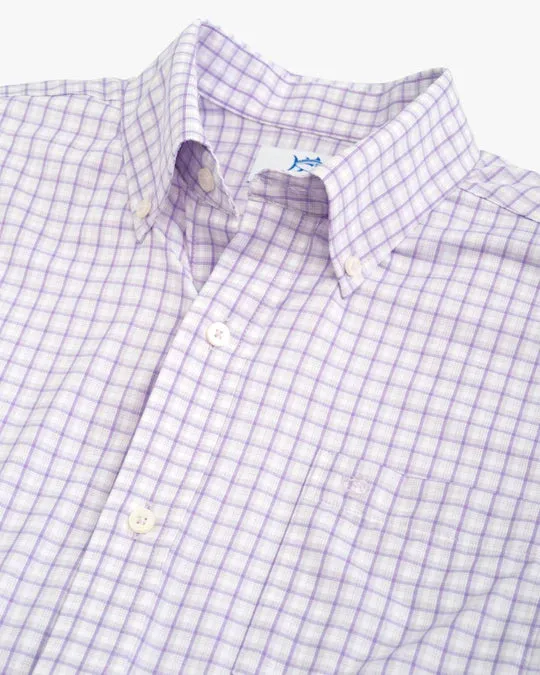 Southern Tide Men's brrr Skycrest Plaid Intercoastal Sport Shirt - Orchid Petal