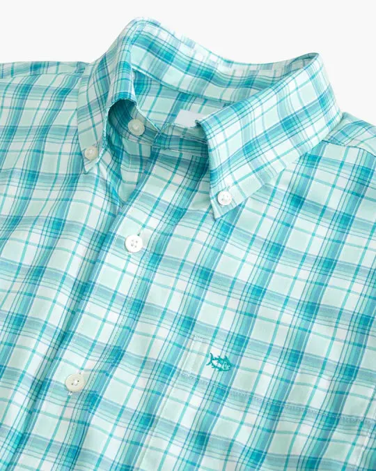 Southern Tide Men's brrr Tidepointe Plaid Intercoastal Sport Shirt - Baltic Teal