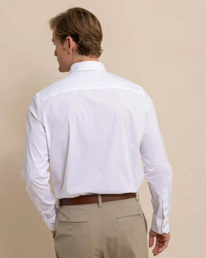 Southern Tide Men's Charleston Overbrook Solid Long Sleeve Sport Shirt - White