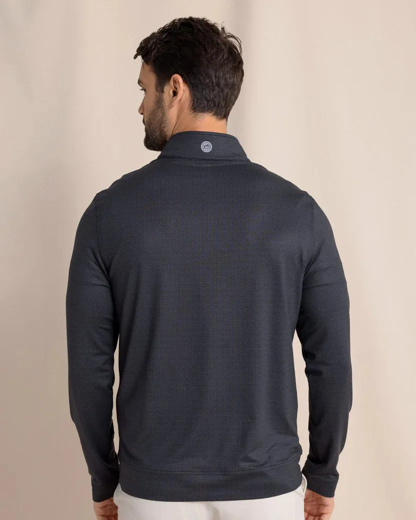 Southern Tide Men's Cruiser ST Geo Printed Quarter Zip - Caviar Black