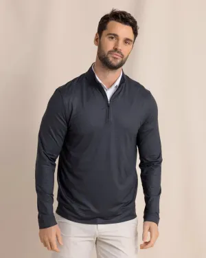 Southern Tide Men's Cruiser ST Geo Printed Quarter Zip - Caviar Black