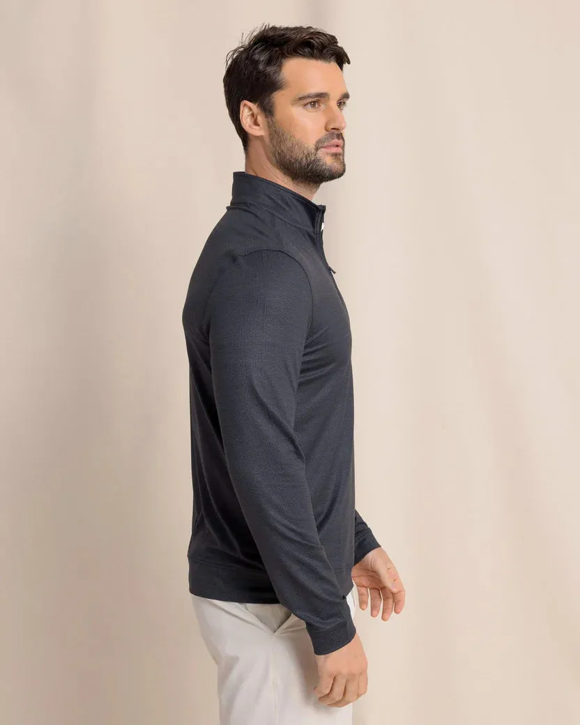 Southern Tide Men's Cruiser ST Geo Printed Quarter Zip - Caviar Black