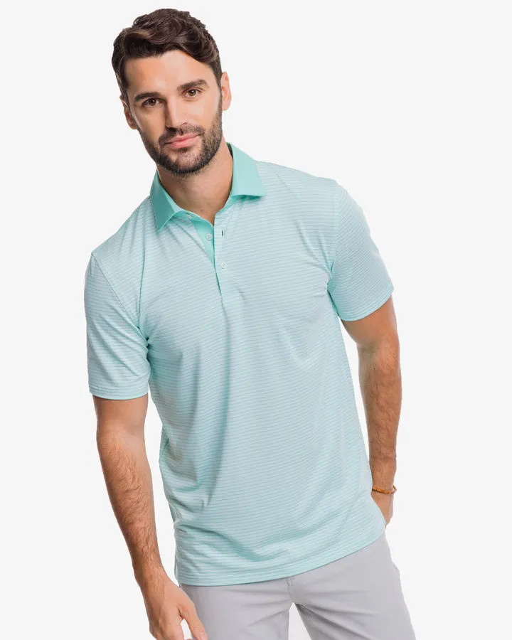 Southern Tide Men's Driver Bowee Stripe Performance Polo Shirt - Baltic Teal