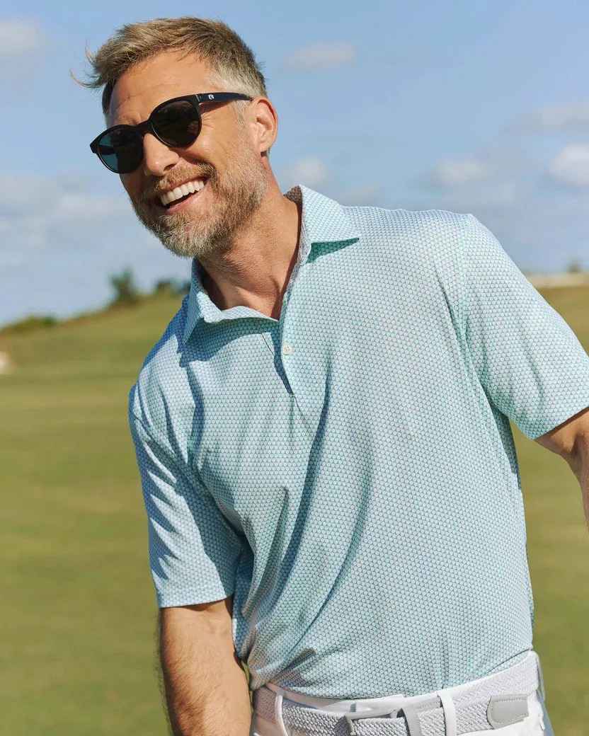 Southern Tide Men's Driver On The Ball Printed Polo - Simply Green