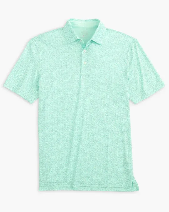 Southern Tide Men's Driver Over Clubbing Print Performance Polo Shirt - Baltic Teal