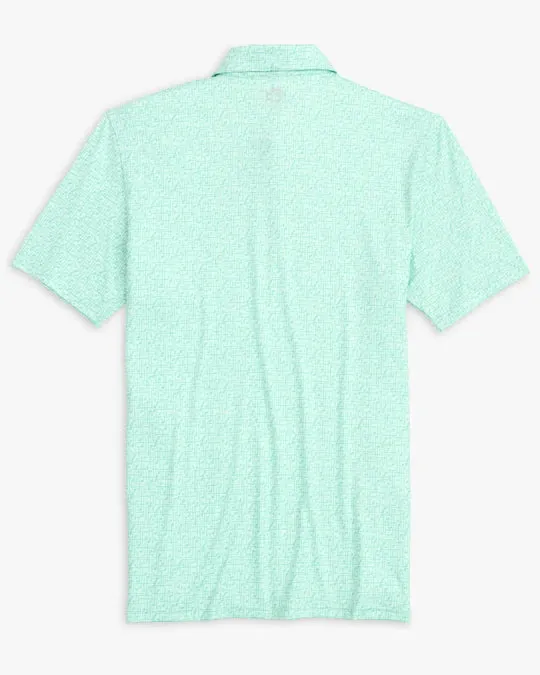 Southern Tide Men's Driver Over Clubbing Print Performance Polo Shirt - Baltic Teal