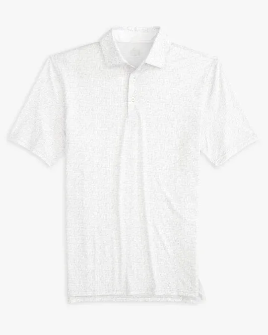 Southern Tide Men's Driver Over Clubbing Print Performance Polo Shirt - Classic White