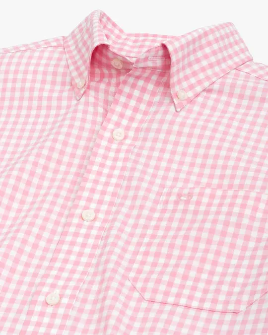Southern Tide Men's Heather Hartwell Plaid Intercoastal Sport Shirt - Heather Flamingo Pink