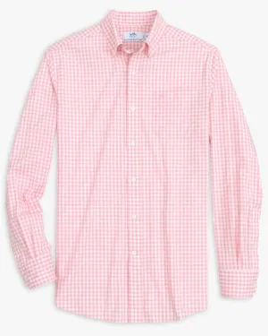 Southern Tide Men's Heather Hartwell Plaid Intercoastal Sport Shirt - Heather Flamingo Pink