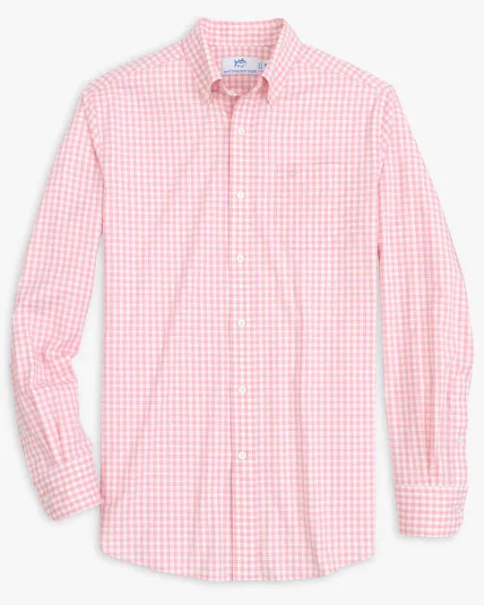 Southern Tide Men's Heather Hartwell Plaid Intercoastal Sport Shirt - Heather Flamingo Pink