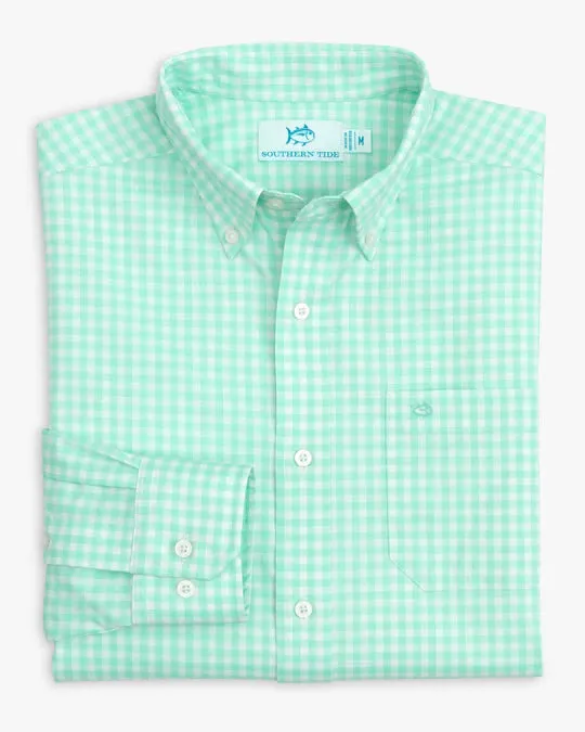 Southern Tide Men's Heather Hartwell Plaid Intercoastal Sport Shirt - Heather Mint