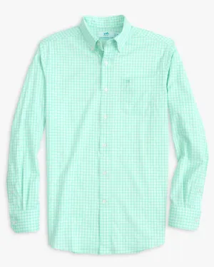 Southern Tide Men's Heather Hartwell Plaid Intercoastal Sport Shirt - Heather Mint