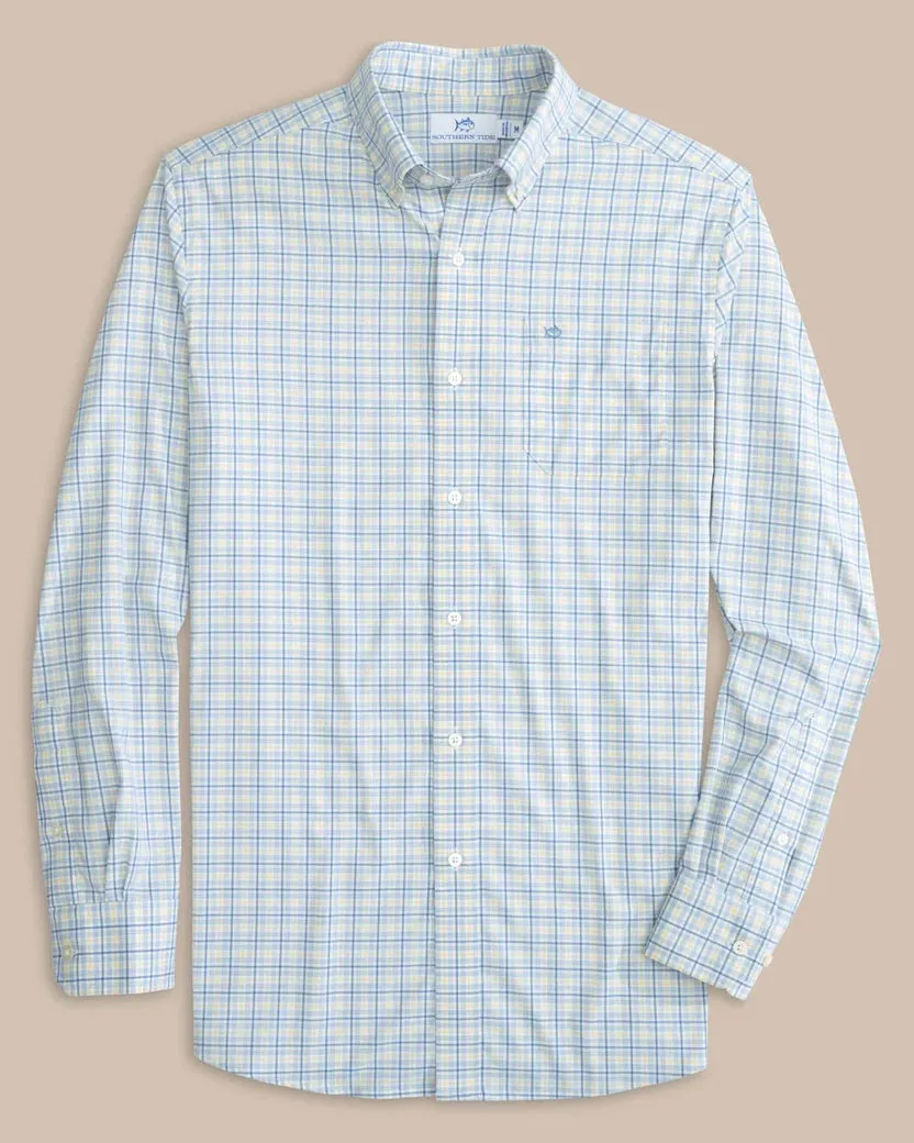 Southern Tide Men's Intercoastal Falls Park Plaid Long Sleeve Sport Shirt - Coronet Blue