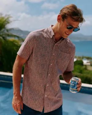 Southern Tide Men's Legally Frond Intercoastal Short Sleeve Sport Shirt - Flamingo Pink