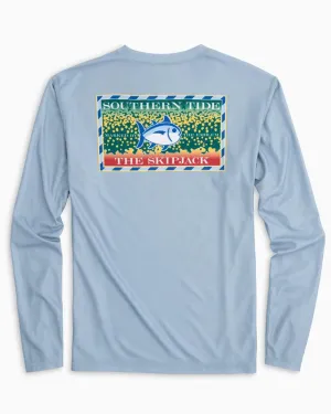 Southern Tide Men's Long Sleeved Southern Slam Series Brook Trout Performance T-shirt - Tsunami Grey