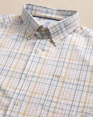Southern Tide Men's Morris Island brrr Intercoastal Plaid Long Sleeve Sport Shirt - Parfait Pink