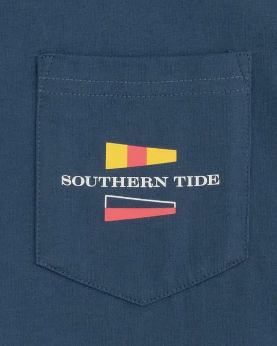 Southern Tide Men's Tri Sailboat T-Shirt - Aged Denim