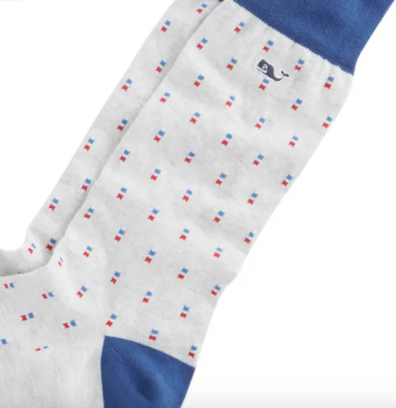 Vineyard Vines Lobster Buoy Pima Cotton Socks - Stone