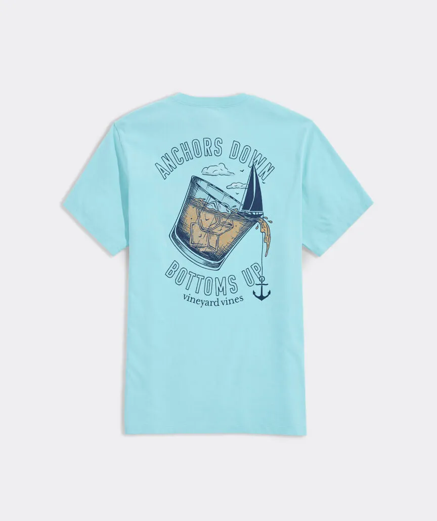 Vineyard Vines Men's Anchors Down Bottoms Up Short-Sleeve Tee - Aqua Haze