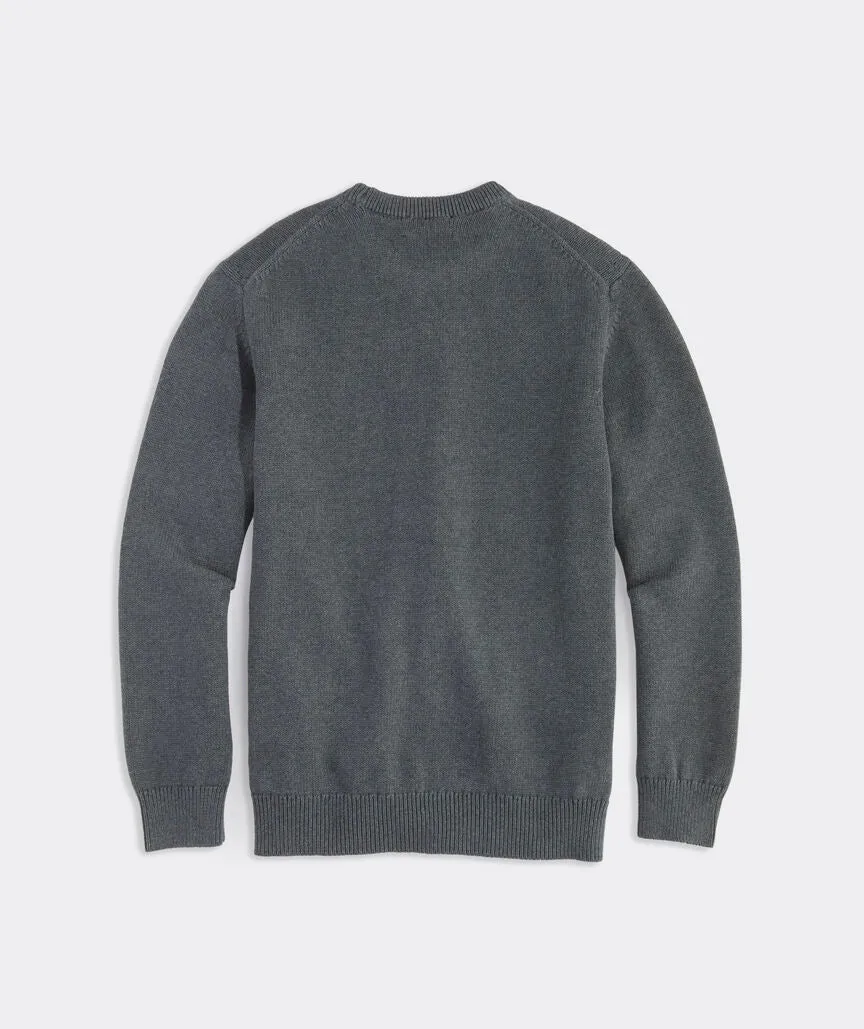 Vineyard vines Men's Cotton Crewneck Sweater - Charcoal Heather