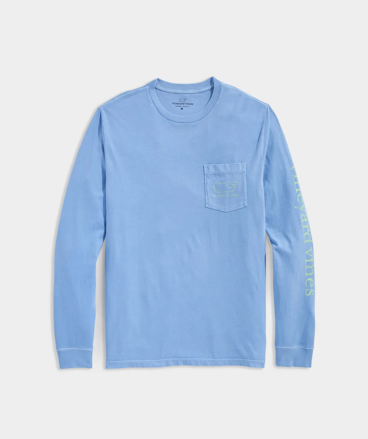 Vineyard Vines Men's Garment-Dyed Vintage Whale Long-Sleeve Pocket Tee - Ocean Breeze