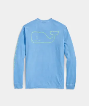 Vineyard Vines Men's Garment-Dyed Vintage Whale Long-Sleeve Pocket Tee - Ocean Breeze